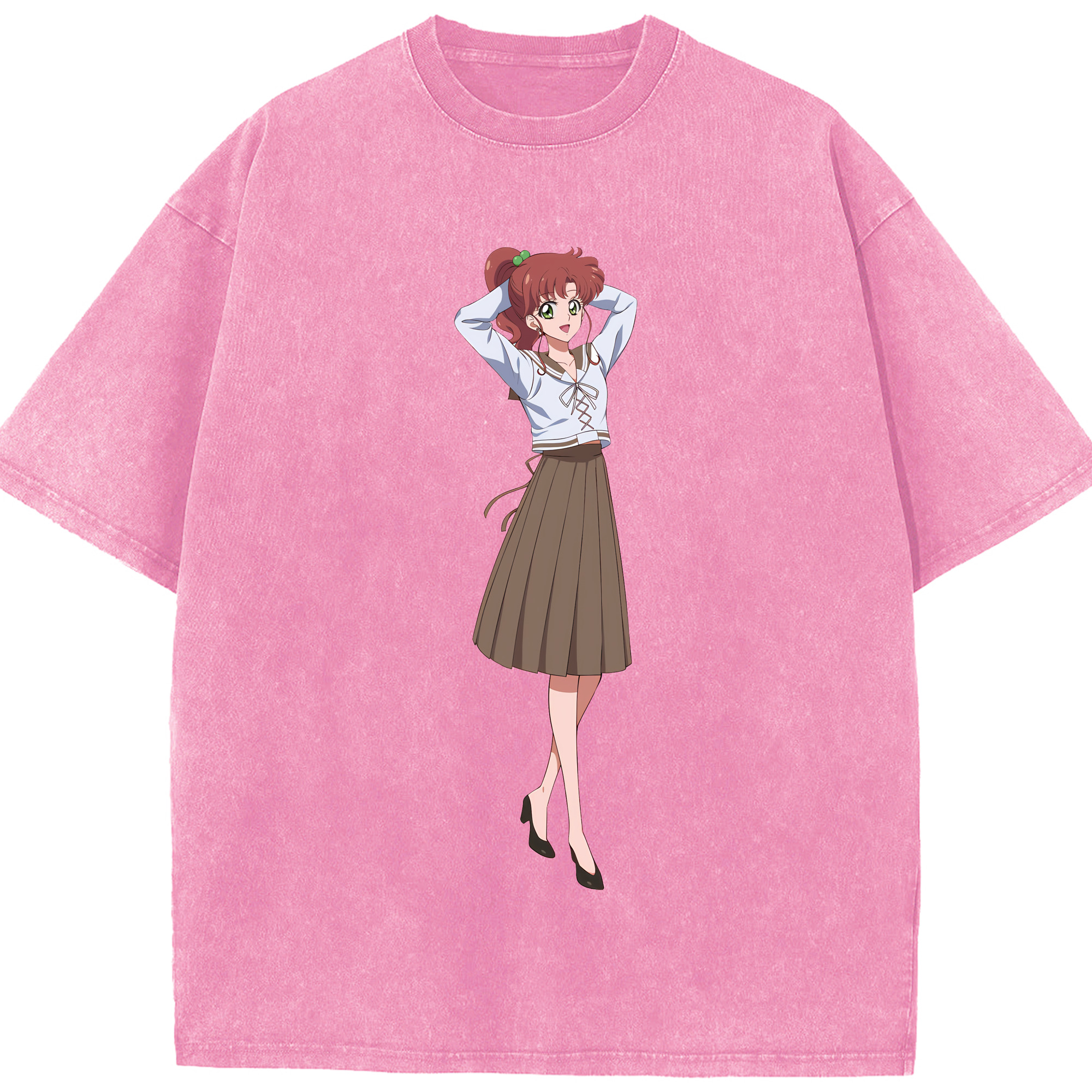 （画像用） 美少女戦士セーラームーン 木野 まこと きの まこと Sailor Moon Kino Makoto （セーラージュピター；Sailor Jupiter） 綿100% ヴィンテージ風 半袖Tシャツ（フロントプリント）